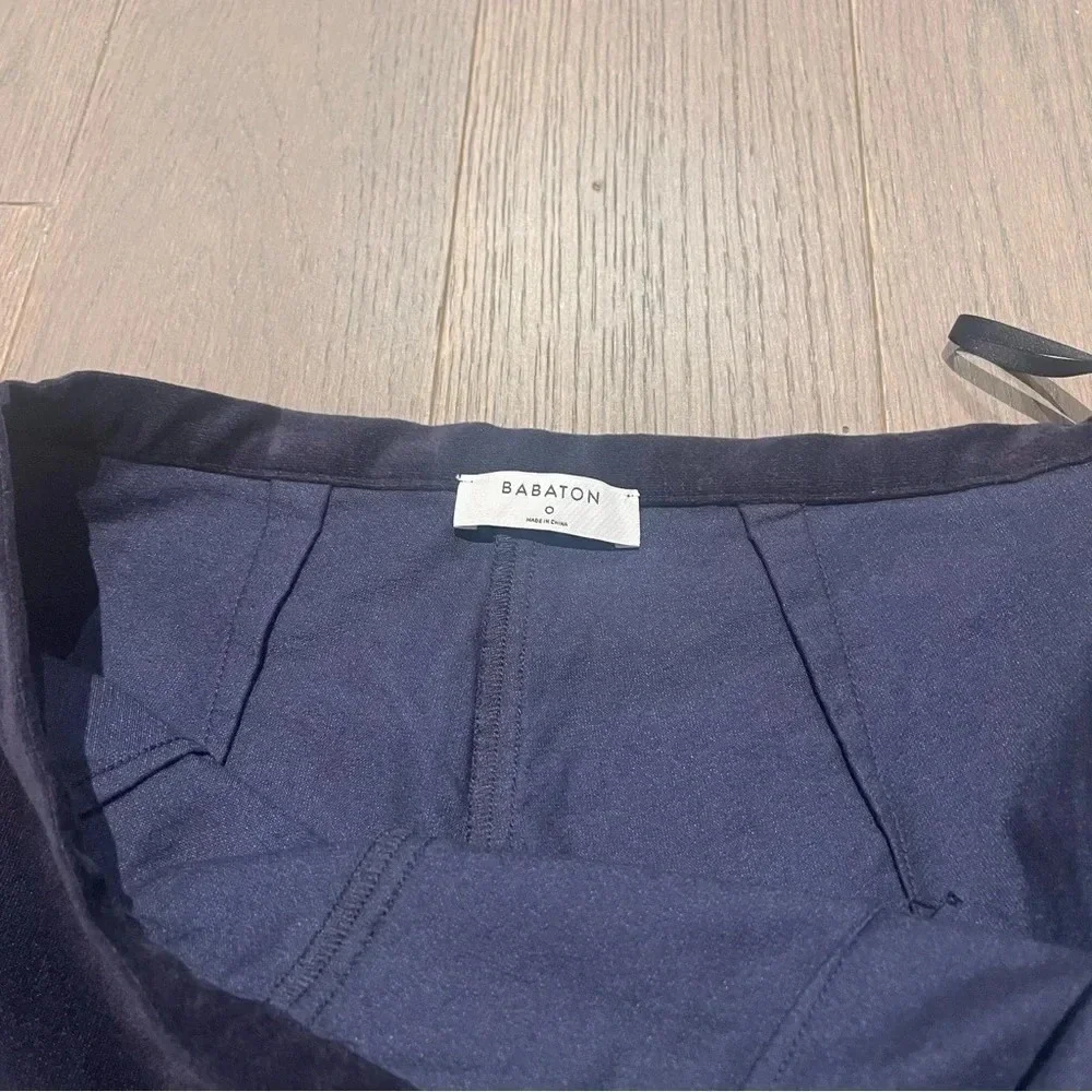 Aritzia Babaton Nigel Velvet High Waist Pants Navy Straight Leg Women’s Dress